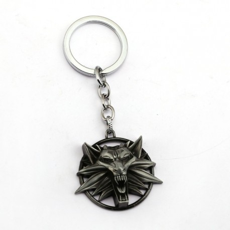 The Witcher Wolf Head Keychain (Gun Metal)